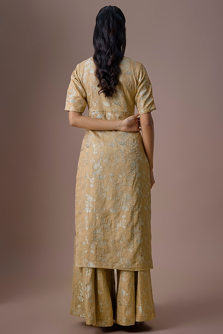 Sea Green Jacquard Embroidered Kurta Set by Paulmi & Harsh at Pernia's Pop Up Shop