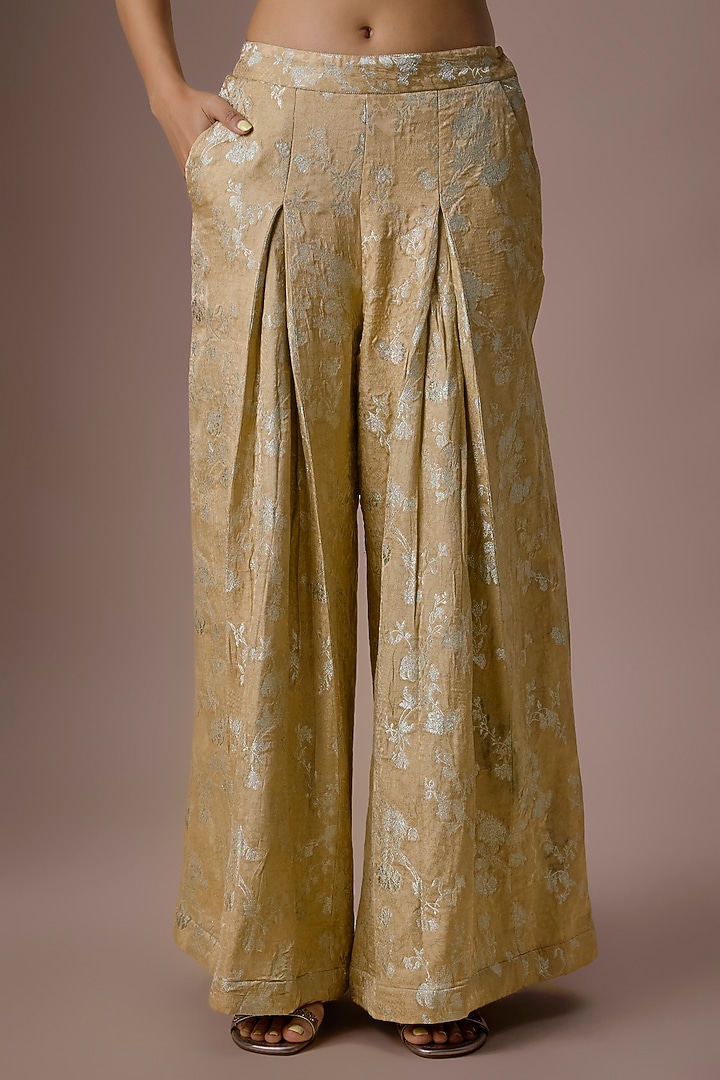Sea Green Jacquard Embroidered Kurta Set by Paulmi & Harsh at Pernia's Pop Up Shop