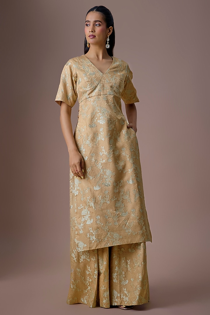 Chicory Organza Embroidered Kurta Set by Paulmi & Harsh at Pernia's Pop Up Shop