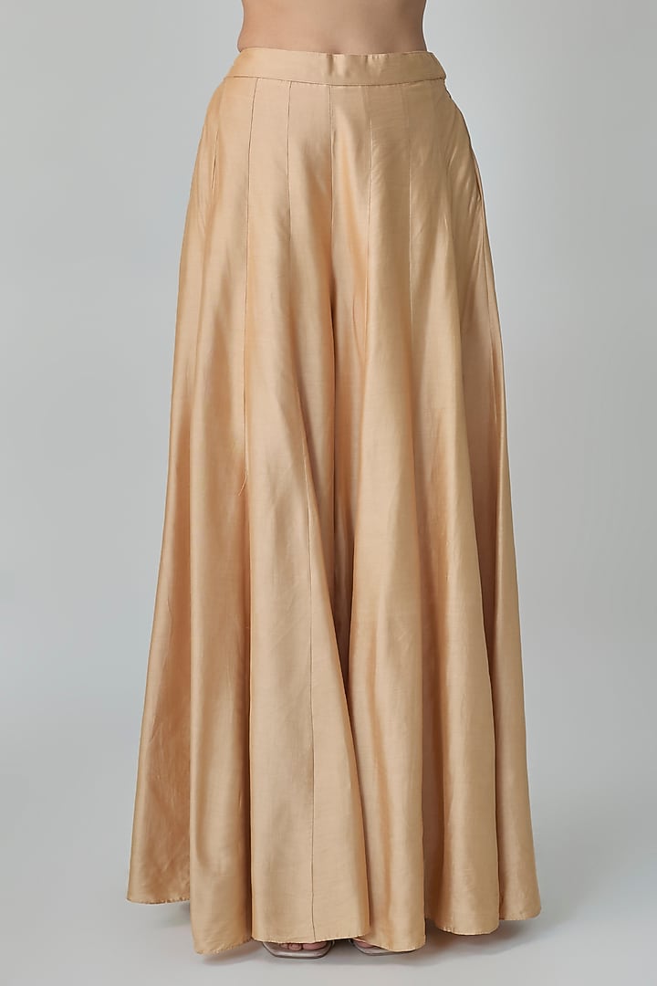 Peach Pure Organza Hand Embroidered Cape Set by Paulmi & Harsh at Pernia's Pop Up Shop