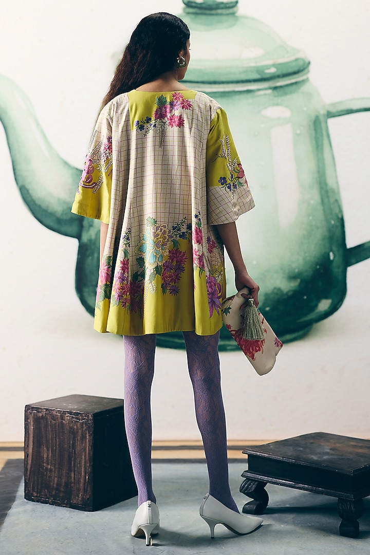 Ivory Modal Silk Printed Co-Ord Set by Paulmi & Harsh at Pernia's Pop Up Shop