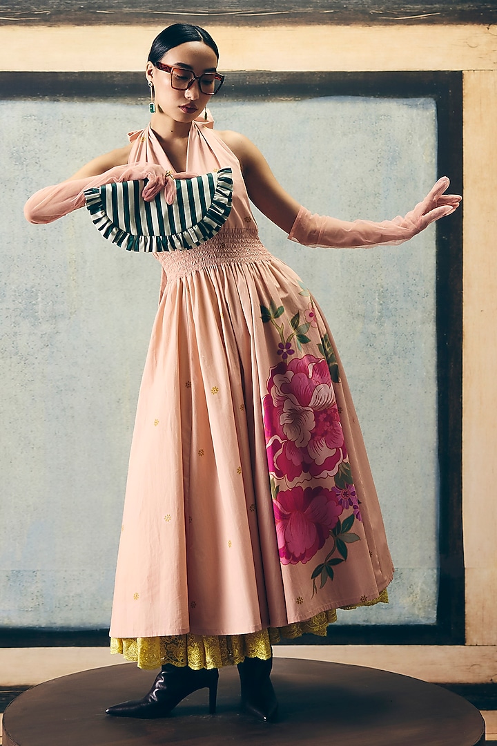 Pink Poplin Printed Summer Dress by Paulmi & Harsh at Pernia's Pop Up Shop