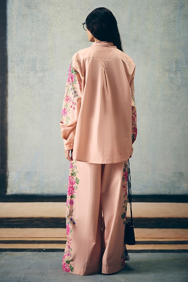 Pink Poplin Printed Co-Ord Set by Paulmi & Harsh at Pernia's Pop Up Shop