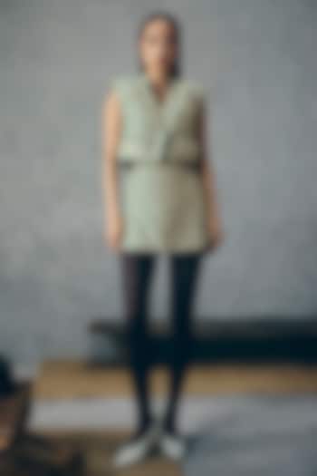 Green Modal Silk Printed Co-Ord Set by Paulmi & Harsh at Pernia's Pop Up Shop