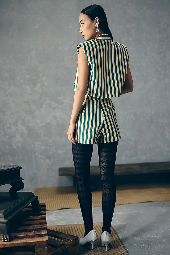 Green Modal Silk Printed Co-Ord Set by Paulmi & Harsh at Pernia's Pop Up Shop