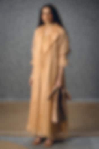 Nude Modal Silk Jacket Vacation Dress by Paulmi & Harsh at Pernia's Pop Up Shop