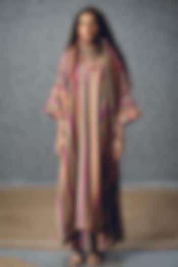 Multi-Colored Modal Silk Embroidered & Printed Kurta Set by Paulmi & Harsh at Pernia's Pop Up Shop