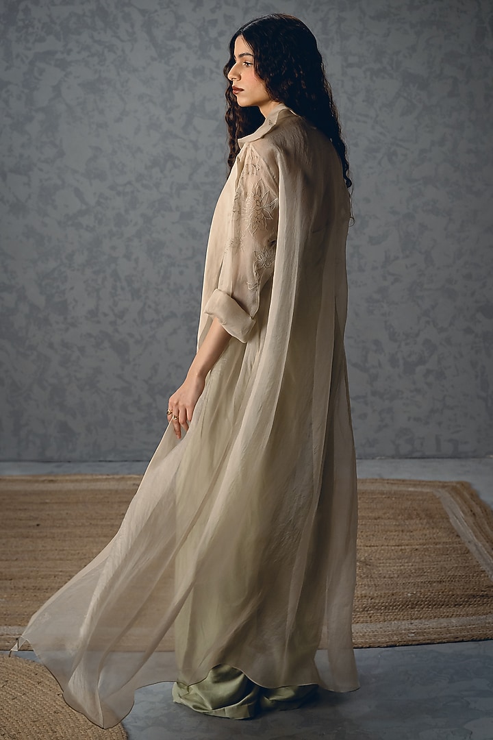 Mint Green Modal Silk Halter Jumpsuit With Jacket by Paulmi & Harsh at Pernia's Pop Up Shop