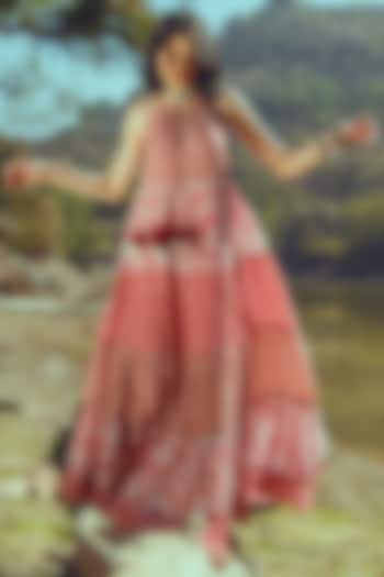 Red Printed Maxi Summer Dress by Paulmi & Harsh at Pernia's Pop Up Shop