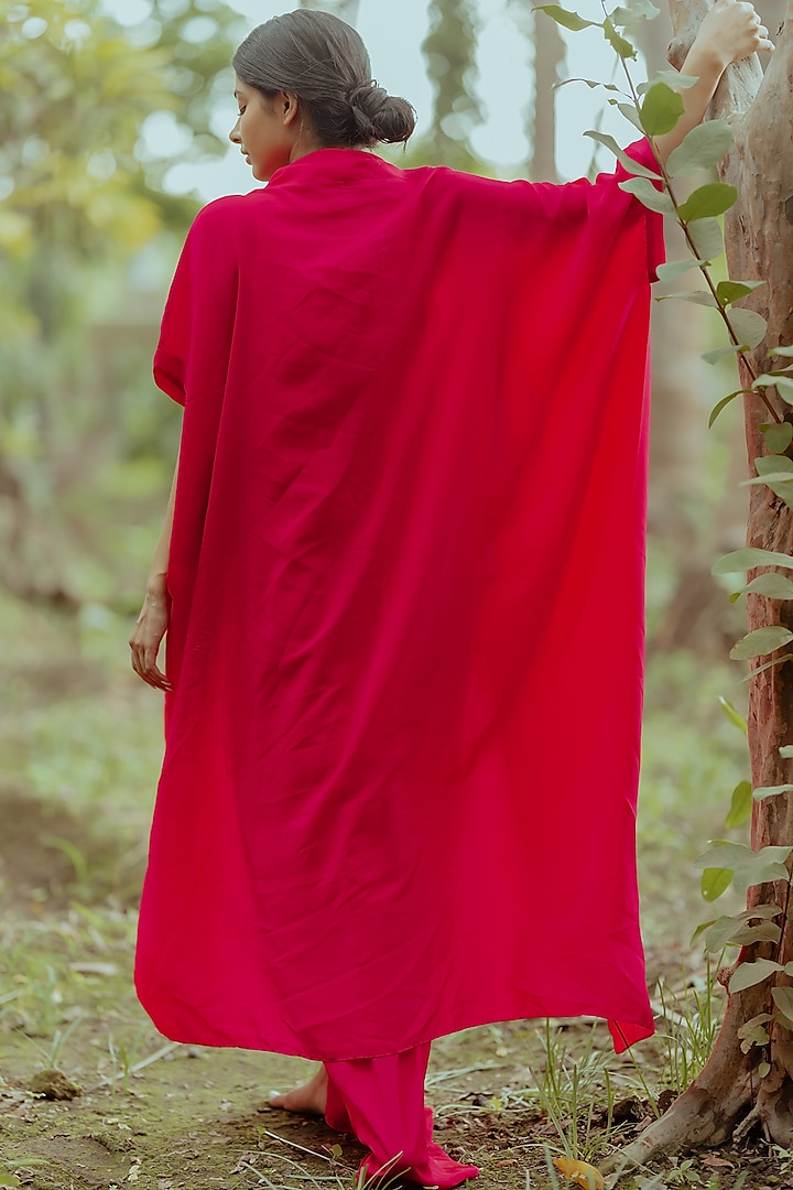 Rani Pink Pure Crepe Maxi Summer Dress by Paulmi & Harsh at Pernia's Pop Up Shop