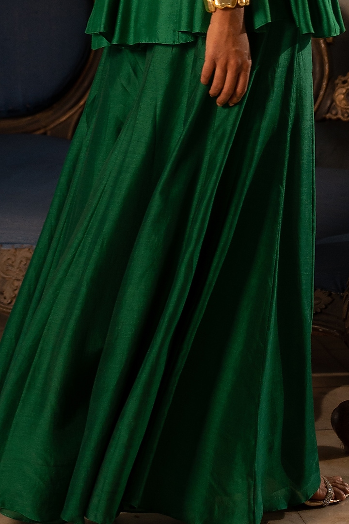 Emerald Green Cotton Silk Pant Set by Paulmi & Harsh at Pernia's Pop Up Shop