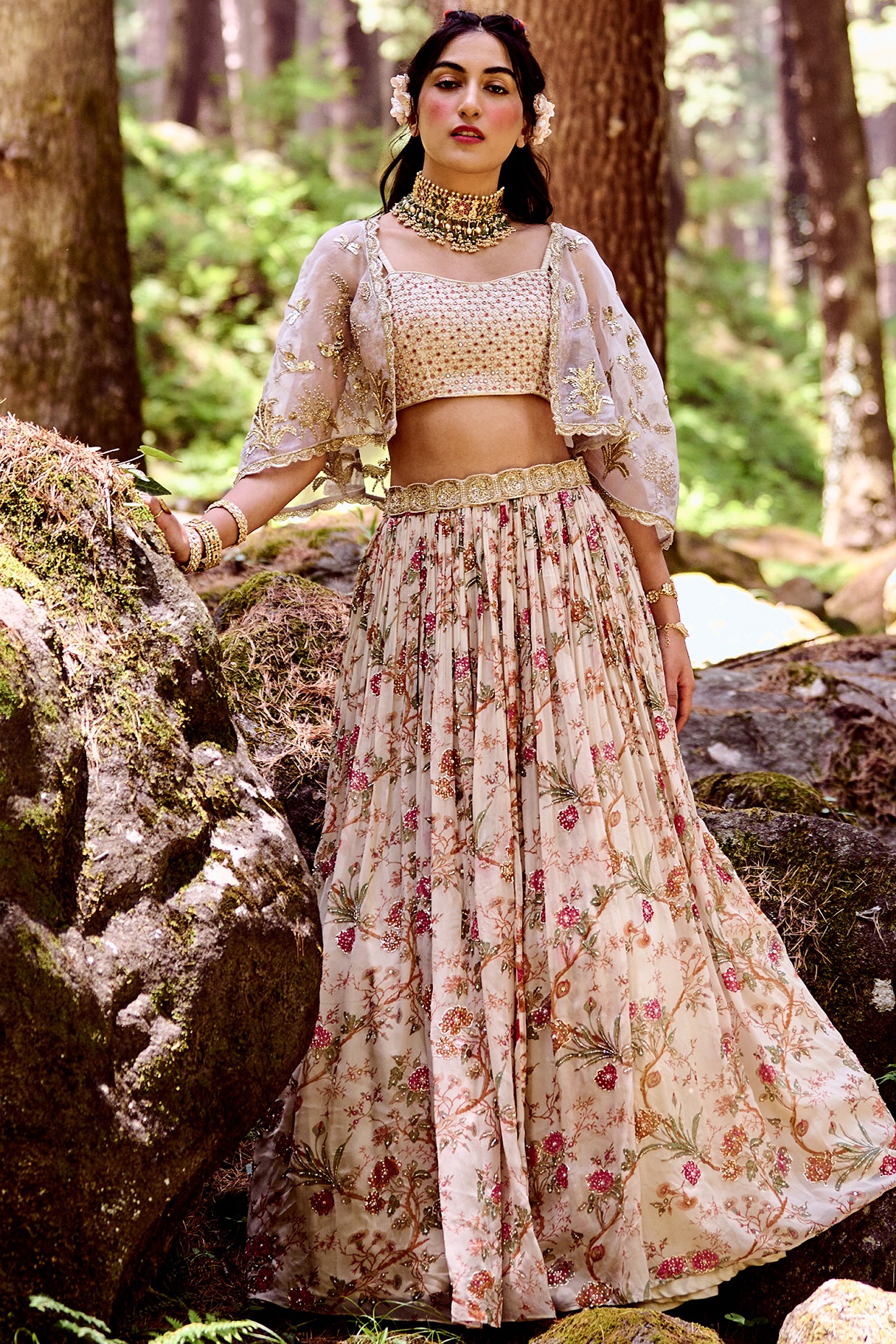 Curious Components | Moroccan Print Lehenga Set - Sylk