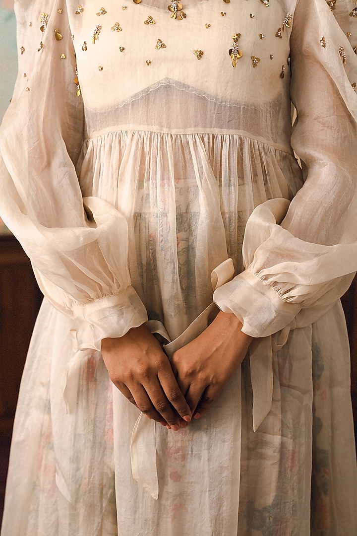 Ivory Gokul Chiniya Printed Skirt Set by Paulmi & Harsh at Pernia's Pop Up Shop