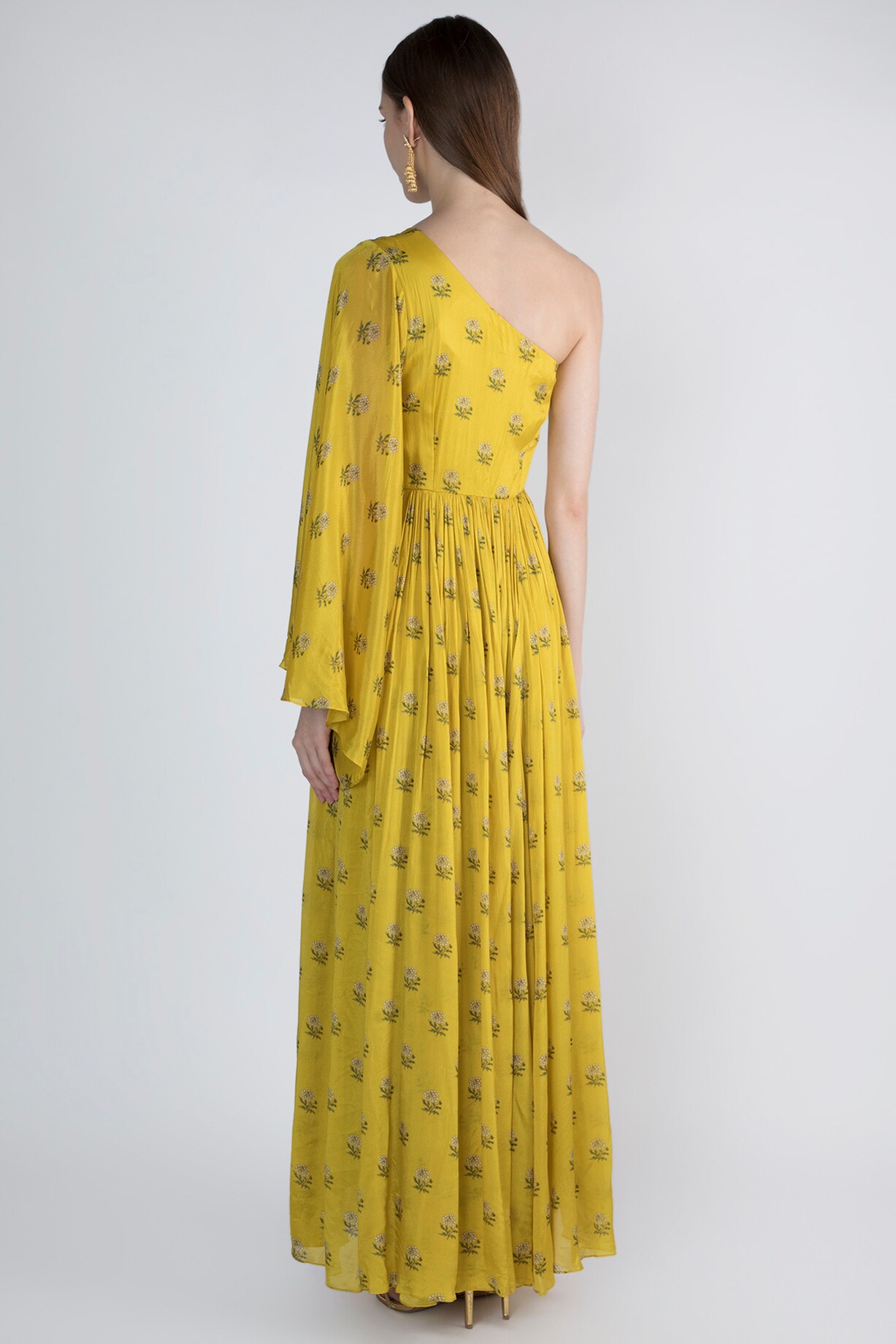 Mustard Yellow Off Shoulder Maxi Dress Design by at Pernia's Pop Up ...