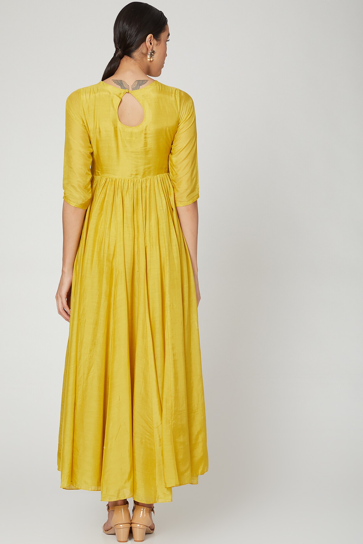 PAULMI AND HARSH Mustard Anarkali Set