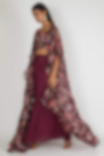 Jamuni Purple Printed Pant Set by Paulmi & Harsh at Pernia's Pop Up Shop