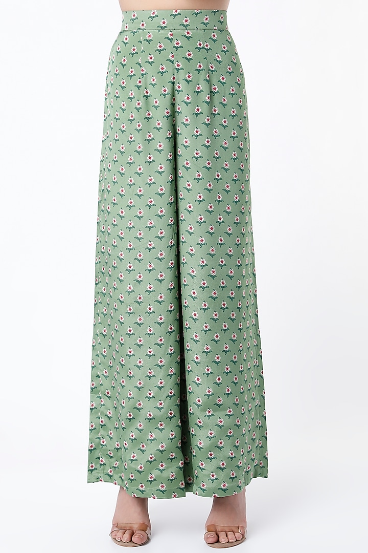 Pista Green Printed Kimono Kurta Set by Paulmi & Harsh at Pernia's Pop Up Shop