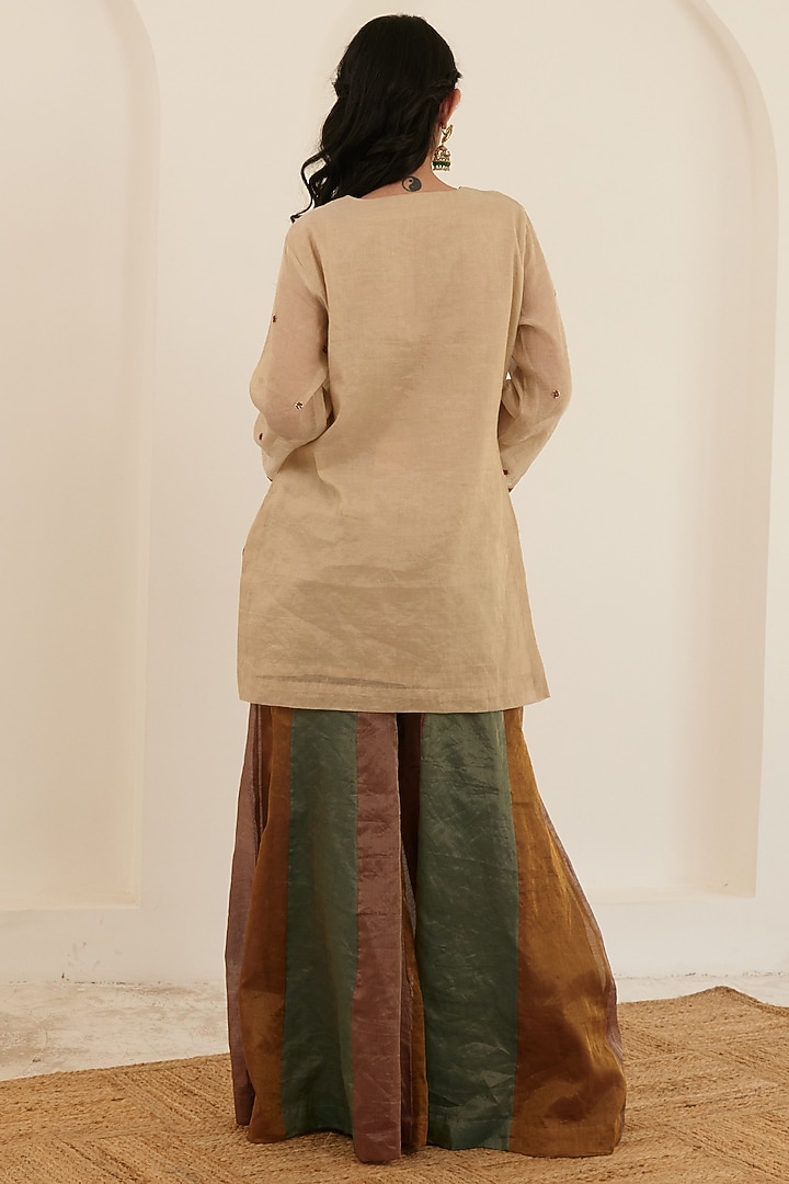 Multi-Colored Tissue Party Wear Sharara Set by Pairaahan at Pernia's Pop Up Shop