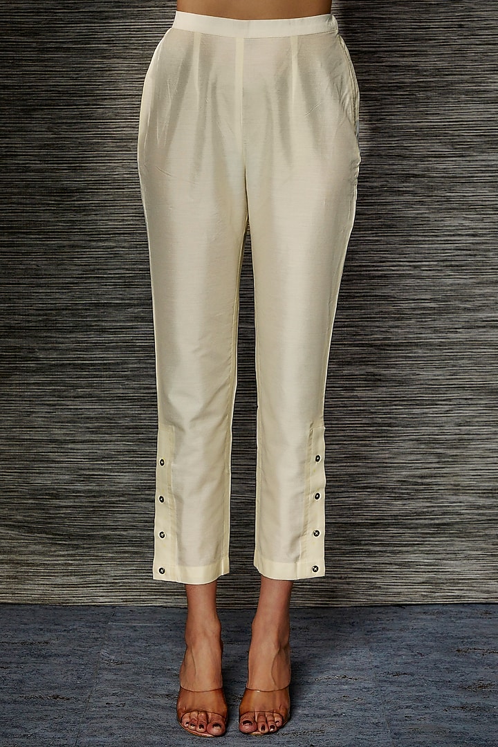 Beige Chanderi Co-Ord Set by Sandhya Shah at Pernia's Pop Up Shop