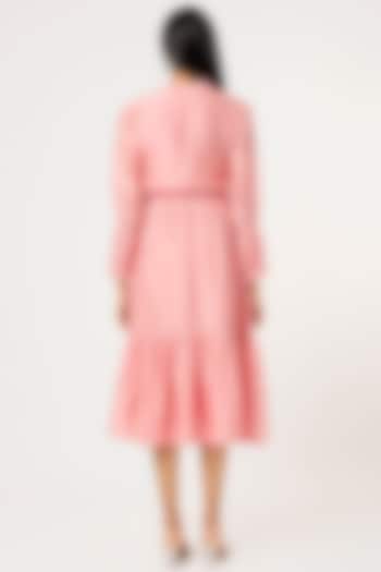 Candy Pink Gathered Dress by Sandhya Shah