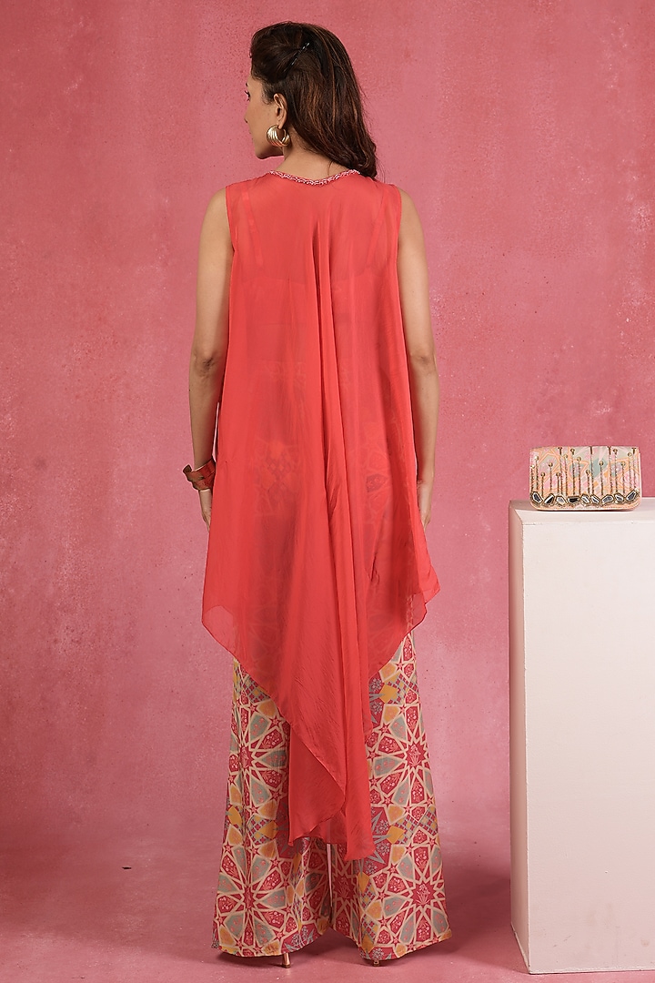 Multi-Colored Crepe Printed Sharara Set by Sandhya Shah at Pernia's Pop Up Shop