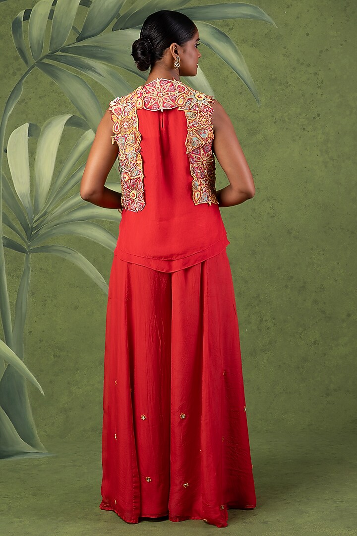 Multi-Colored Beaded Hand Embroidered Jacket Set by Sandhya Shah at Pernia's Pop Up Shop