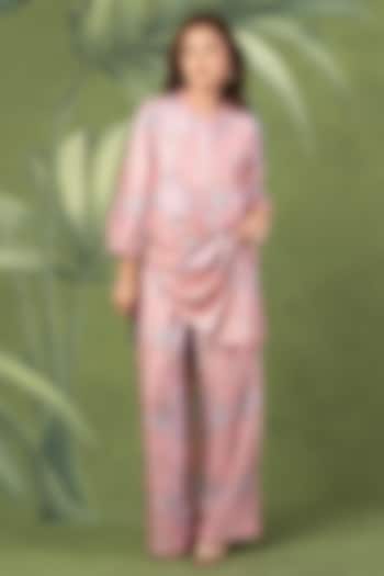 Multi-Colored Modal Satin Co-Ord Set by Sandhya Shah at Pernia's Pop Up Shop