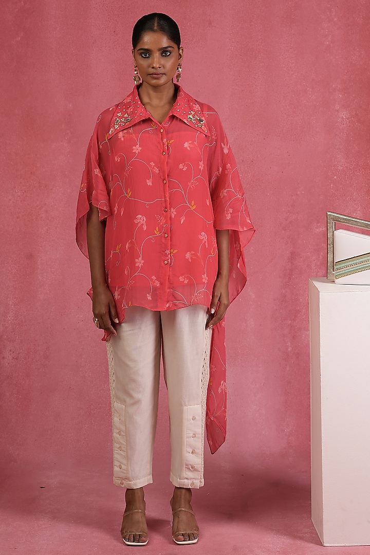 Multi-Colored Organza & Cotton Silk Co-Ord Set by Sandhya Shah at Pernia's Pop Up Shop