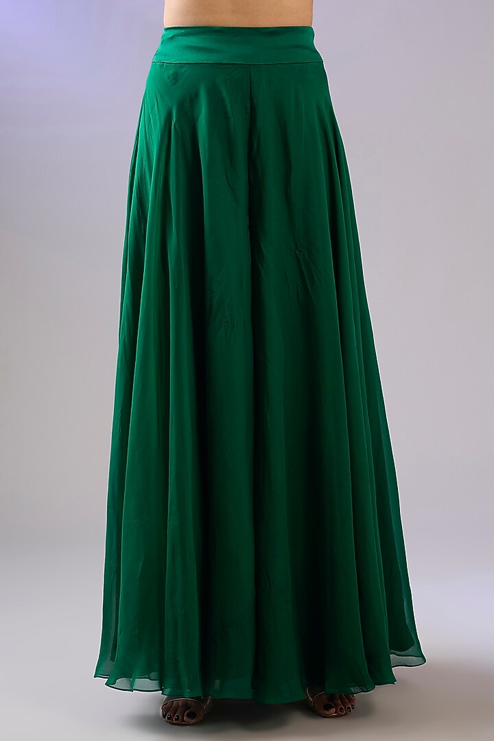 Green Dupion Silk Wedding Sharara Set by Pallavi Poddar (India) at Pernia's Pop Up Shop