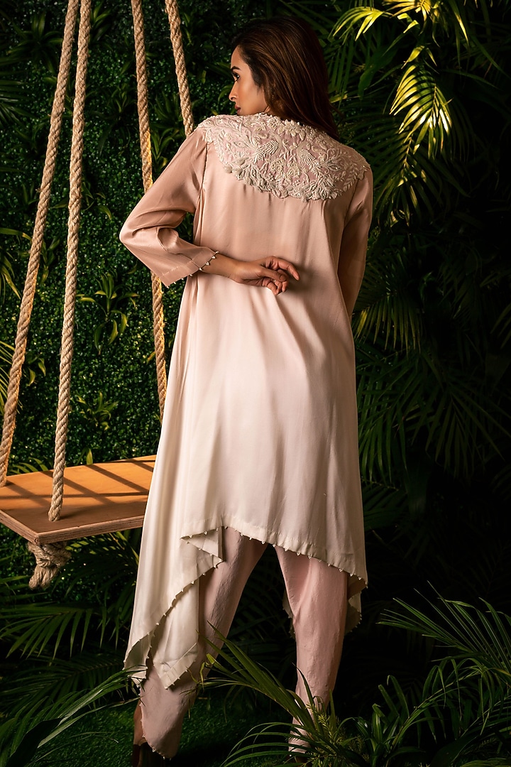 Pink Dupion Dhoti Set by Pallavi Poddar (India) at Pernia's Pop Up Shop