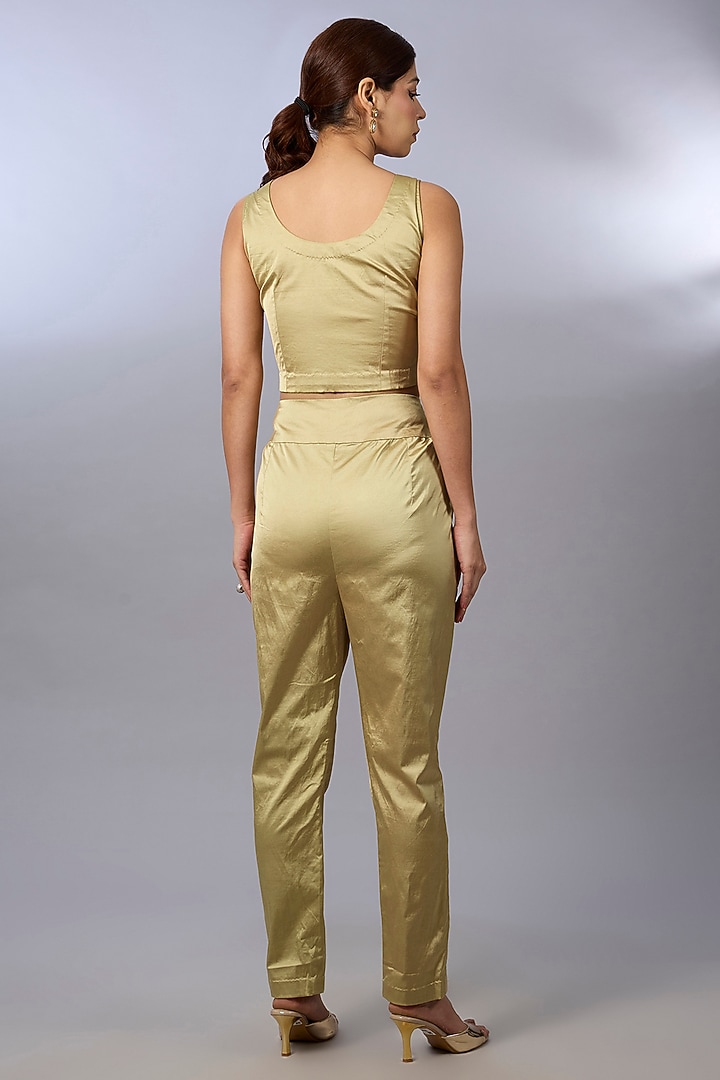 Gold Tissue Zardosi Embroidered Kaftan Set by Pallavi Poddar (India) at Pernia's Pop Up Shop