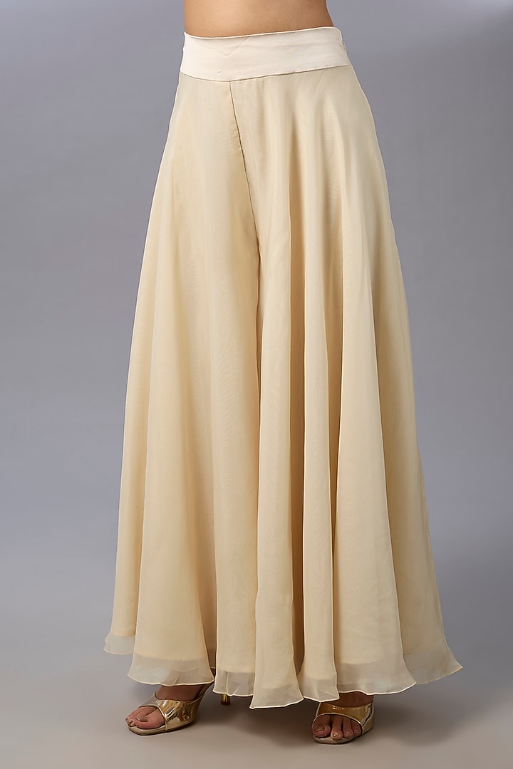 Ivory Dupion Wedding Sharara Set by Pallavi Poddar (India) at Pernia's Pop Up Shop