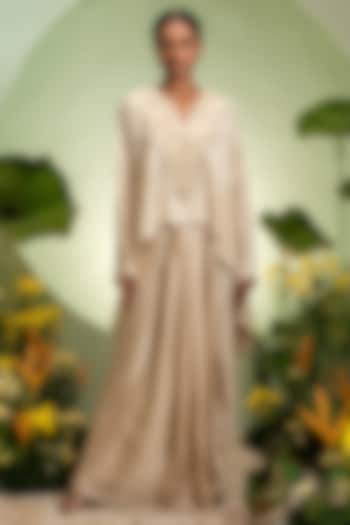 Ivory Organza Skirt Set by Pallavi Poddar (India) at Pernia's Pop Up Shop