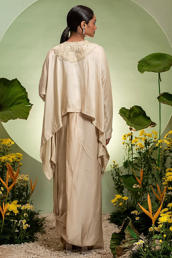 Ivory Organza Skirt Set by Pallavi Poddar (India) at Pernia's Pop Up Shop