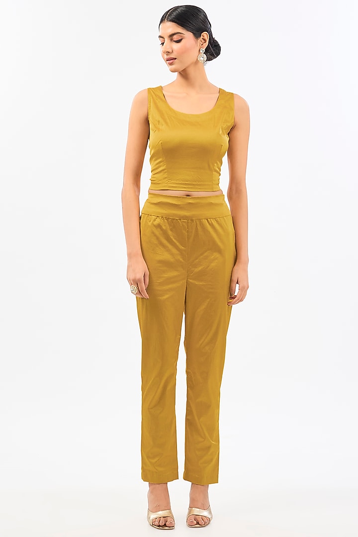 Yellow Tissue Organza Kaftan Set by Pallavi Poddar (India) at Pernia's Pop Up Shop