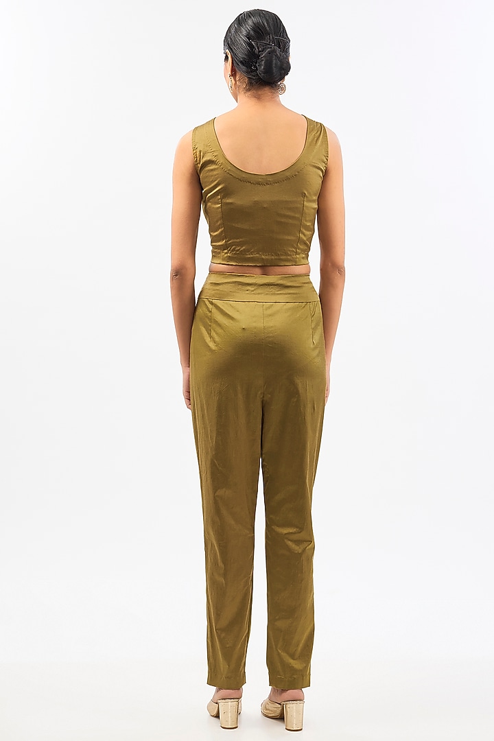 Green Tissue Organza Kaftan Set by Pallavi Poddar (India) at Pernia's Pop Up Shop