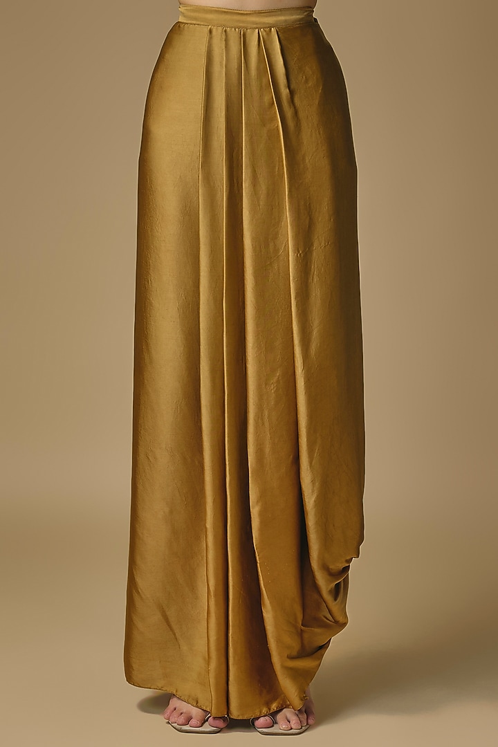 Mehendi Green Dupion Silk Zardosi Work Kaftan Set by Pallavi Poddar (India) at Pernia's Pop Up Shop