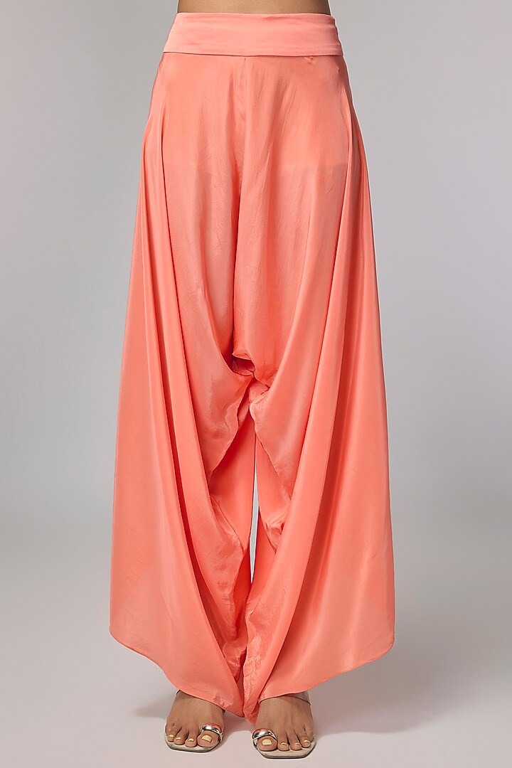 Pink Organza Zardosi Hand Work Cape Set by Pallavi Poddar (India) at Pernia's Pop Up Shop
