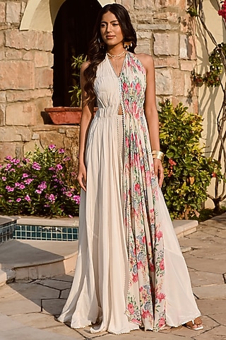 Multi-Colored Pure Crepe & Cotton Modal Co-Ord Set by Palak & Mehak