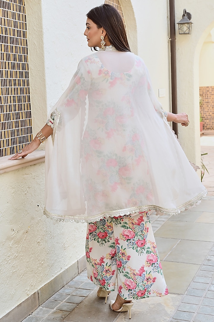 Multi-Colored Pure Crepe Kurta Set by Palak & Mehak at Pernia's Pop Up Shop