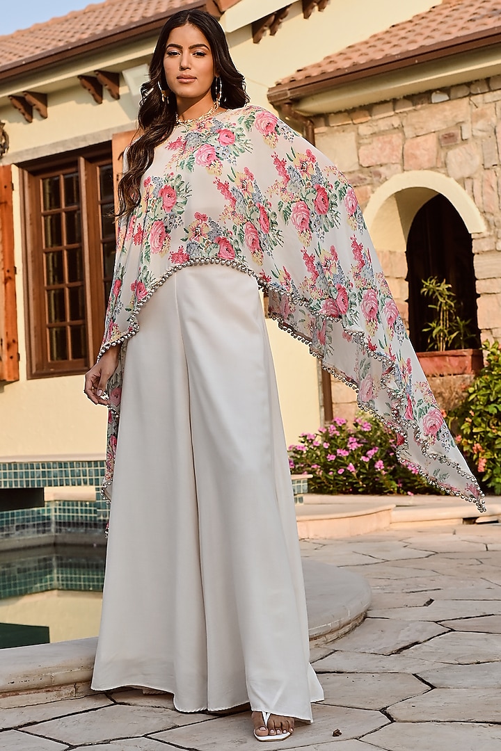 Multi-Colored Pure Crepe Printed Co-Ord Set by Palak & Mehak at Pernia's Pop Up Shop