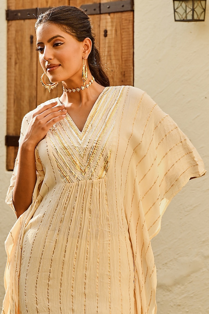 Ivory Lurex Sharara Set by Palak & Mehak at Pernia's Pop Up Shop
