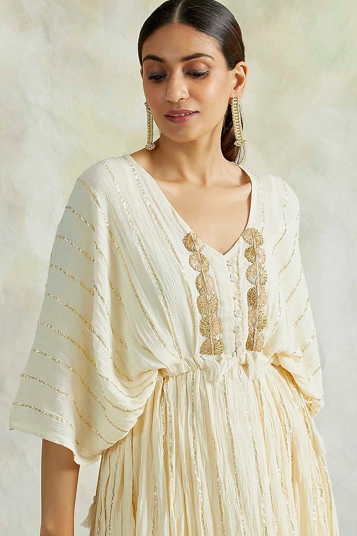 Cream Soft Cotton Pant Set by Palak & Mehak at Pernia's Pop Up Shop