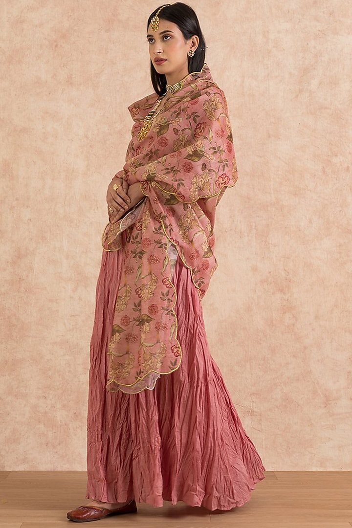 Rose Pink Cotton Anarkali Set by Palak & Mehak at Pernia's Pop Up Shop