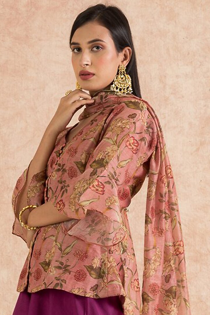 Wine Flared Pant Set by Palak & Mehak at Pernia's Pop Up Shop