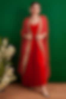 strapless open back dress Bandhani dress materials teal green and red with bandhani prints & got   Maatshi