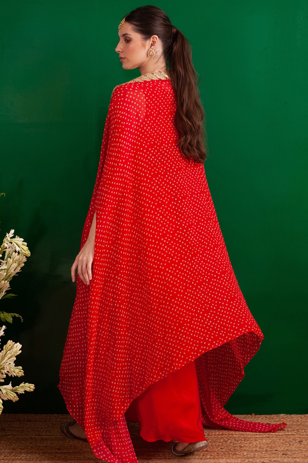 Shop Mauve Art Silk Bandhani Gown Party Wear Online at Best Price | Cbazaar