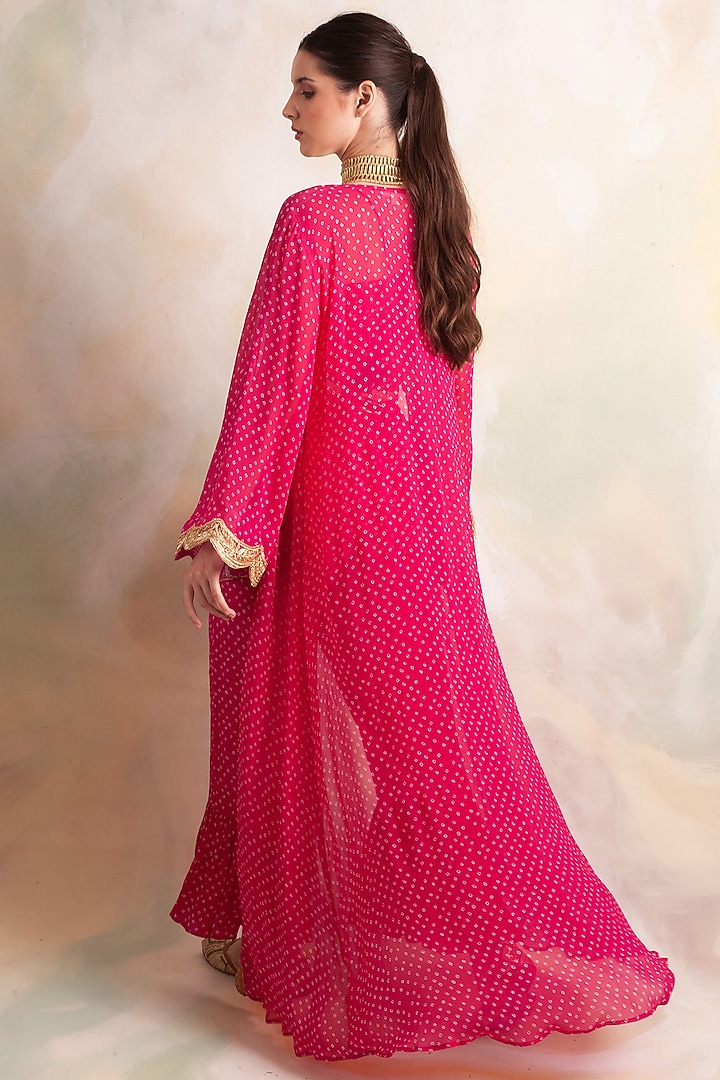 Pink Printed Jacket Set by Palak & Mehak at Pernia's Pop Up Shop