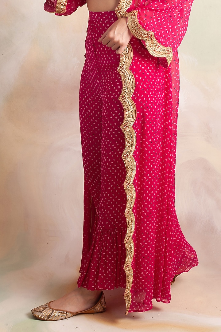 Pink Printed Jacket Set by Palak & Mehak at Pernia's Pop Up Shop