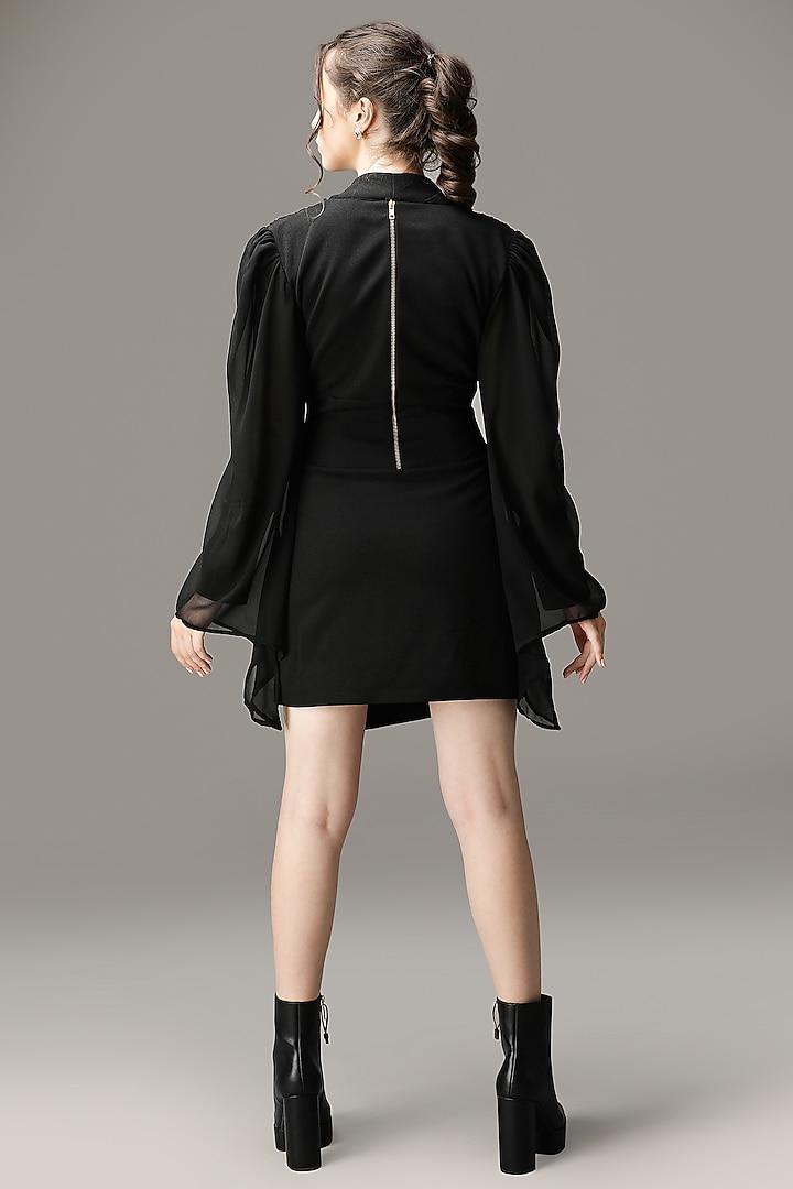 Black Polyester Embellished Vacation Dress by PAMEEN at Pernia's Pop Up Shop